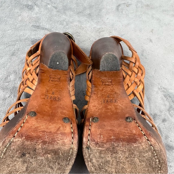 Frye Joy Huarache Sling Back Platform Heels Size 8 - Picture 11 of 13